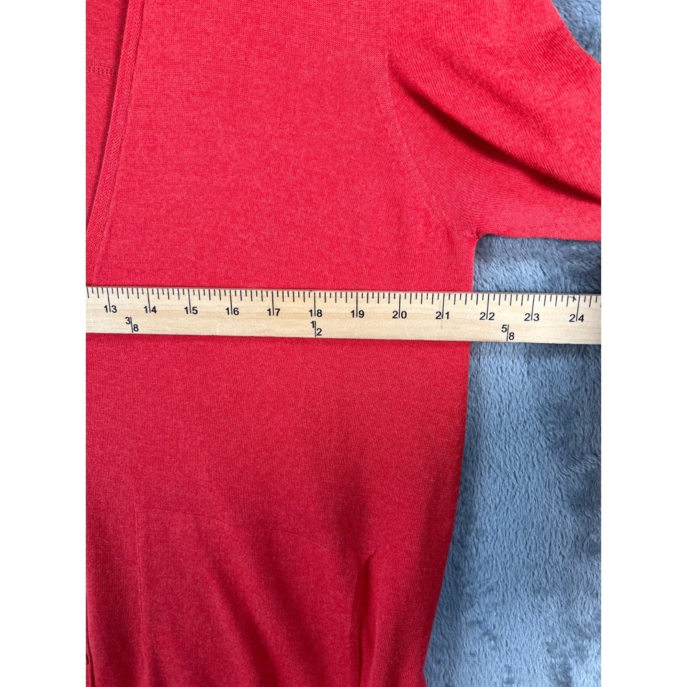 Escada Sport Cardigan Sweater Medium Orange V-Neck Button Front Cotton Viscose - Picture 3 of 12